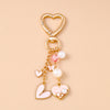 Enamel Flower & Butterfly Heart Keychain – Cute Love Key Ring Handbag Charm Pendant for Women & Girls