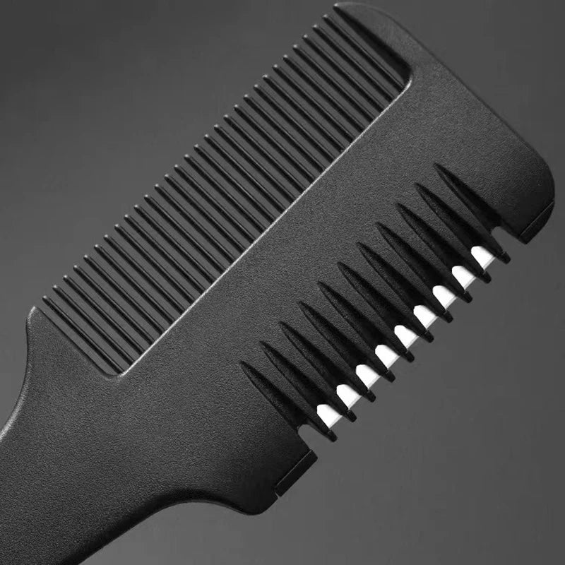 Thinning Razor Comb with Black Handle - Hair Cutting & Trimming Tool with Replaceable Blade for Salon & Home