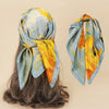 Paisley Print Silk-Feel Satin 70 x 70 cm (27.6 in) Square Scarf Bandana Hijab Headband Neck Scarf for Women