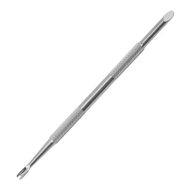 Double-Ended Stainless Steel Cuticle Pusher & Nail Remover – Beveled Circle Head Manicure Tool