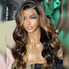 Honey Blonde Body Wave Glueless Lace Front Wig 13x4 / 13x6 Transparent Lace Pre-Plucked High-Heat Synthetic