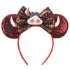 Mickey & Minnie Sequin Ear Headband with Bow – Disney-Inspired Hairband for Women & Kids, Party Cosplay