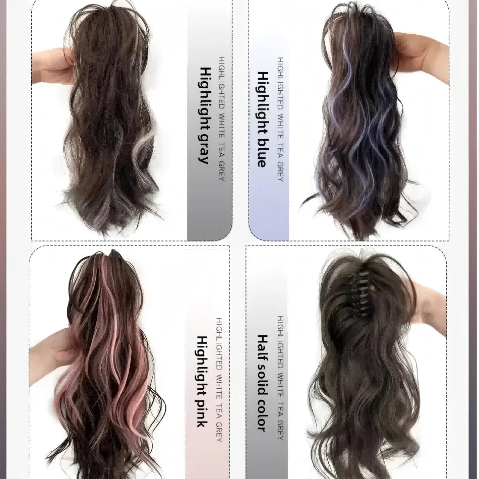 12-Inch Short Wavy Clip-In Ponytail Extension — Heat-Resistant Synthetic Hair with Claw & Grab Clips