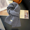 Women's 100% Wool Knitted Scarf - Thick Soft Pashmina Shawl Solid Winter Wrap 7.9 x 63 in (20 x 160 cm)