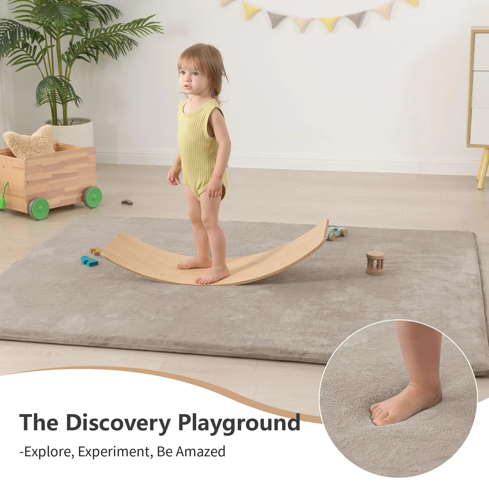 Large Non-Slip Thick Foam Baby Play Mat – Soft Coral Velvet Rug for Kids & Yoga, Living Room Floor Mat