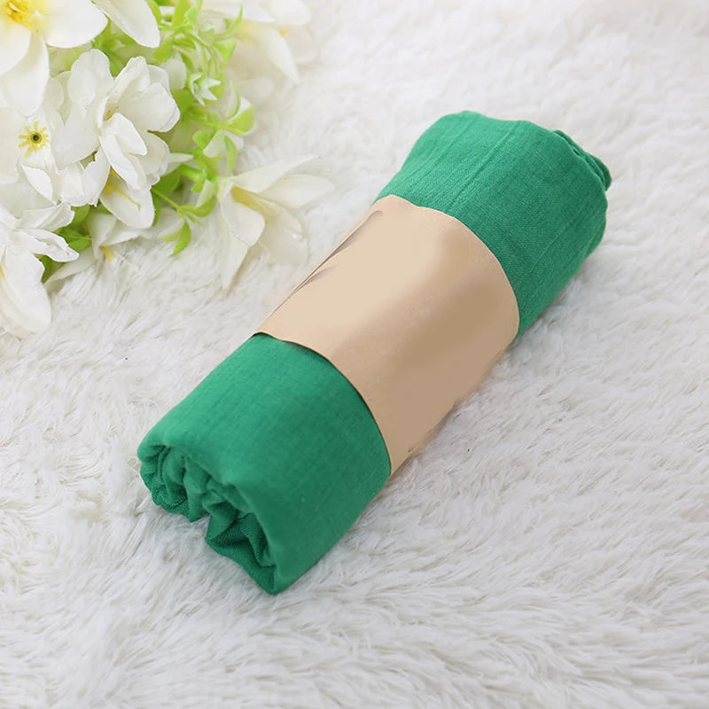 Cotton-Linen Long Scarf 180×45 cm (70.9×17.7 in) – Candy Color Lightweight Shawl, Anti-Sand Neckerchief & Headwrap