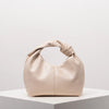 Twist Square Top-Handle Clutch Bag, Solid Color Ruched Handbag for Women