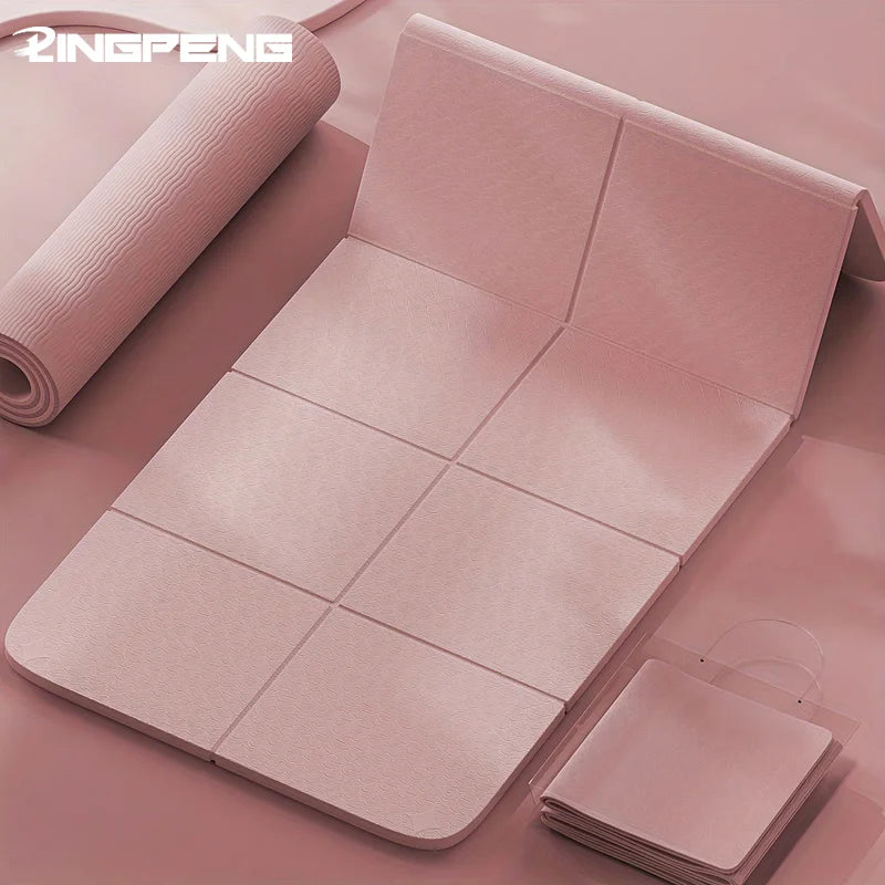 Foldable Yoga Mat Mute Eco Friendly Folding Travel Fitness Exercise Double Sided Non-Slip For Pilates & Floor Workouts Dance