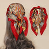 Paisley Print Silk-Feel Satin 70 x 70 cm (27.6 in) Square Scarf Bandana Hijab Headband Neck Scarf for Women