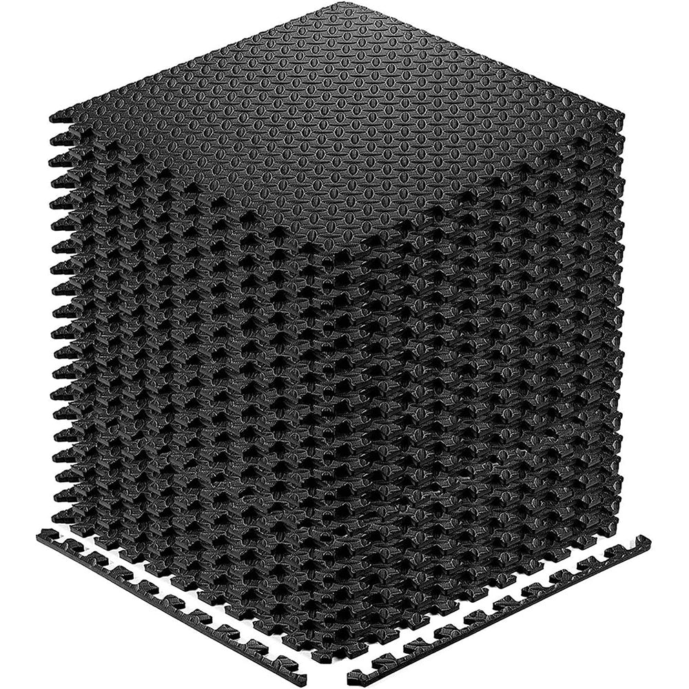 EVA Interlocking Puzzle Mat Tiles 12 in x 12 in (30 x 30 cm) 0.4 in (10 mm) Non-Slip Foam Floor for Home Gym, Yoga & Kids