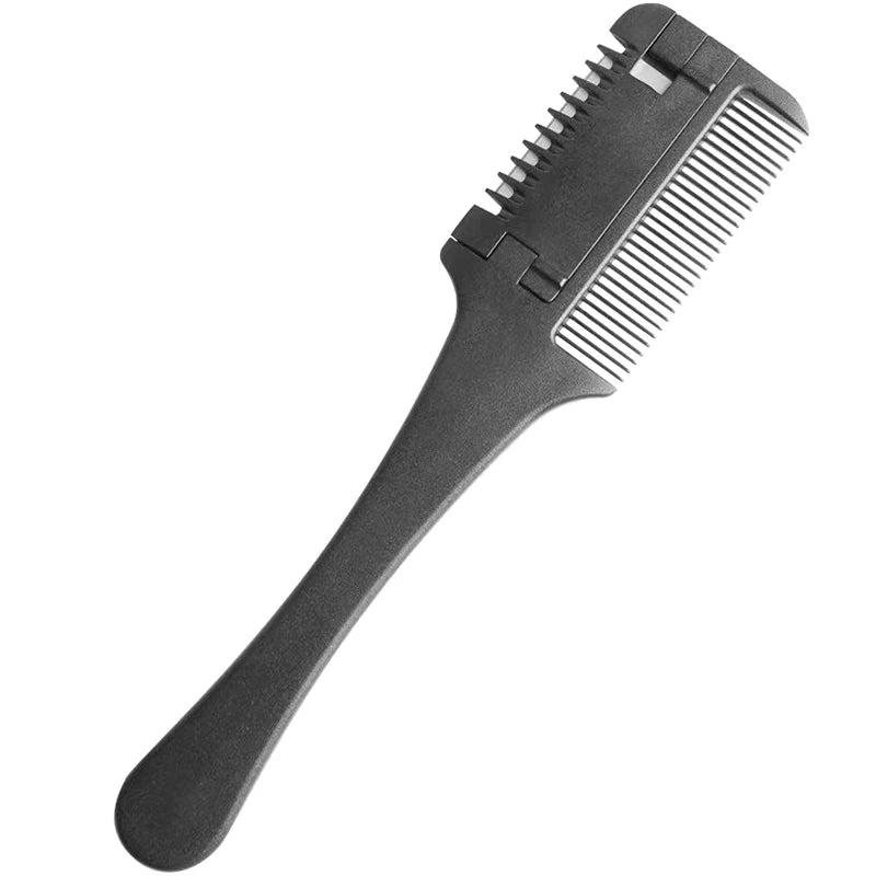 Thinning Razor Comb with Black Handle - Hair Cutting & Trimming Tool with Replaceable Blade for Salon & Home