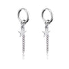 Unisex Gothic Cross Stainless Steel Drop Stud Earrings - Punk Rock Hip Hop Street Jewelry, 1 Pair