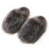 Women's Faux Fur Slippers, Plush Fuzzy Slides, Cozy Flat House & Outdoor Shoes