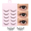 5 Pairs Manga Wispy Strip Lashes Soft Natural Long False Eyelashes for Anime Makeup