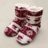 Women's Winter Faux Fur Slipper Boots — Fleece-Lined Elk & Snowflake Design, Non-Slip Indoor Home Shoes (25 cm / 9.8 in, EU 36-38 / US 5-7)