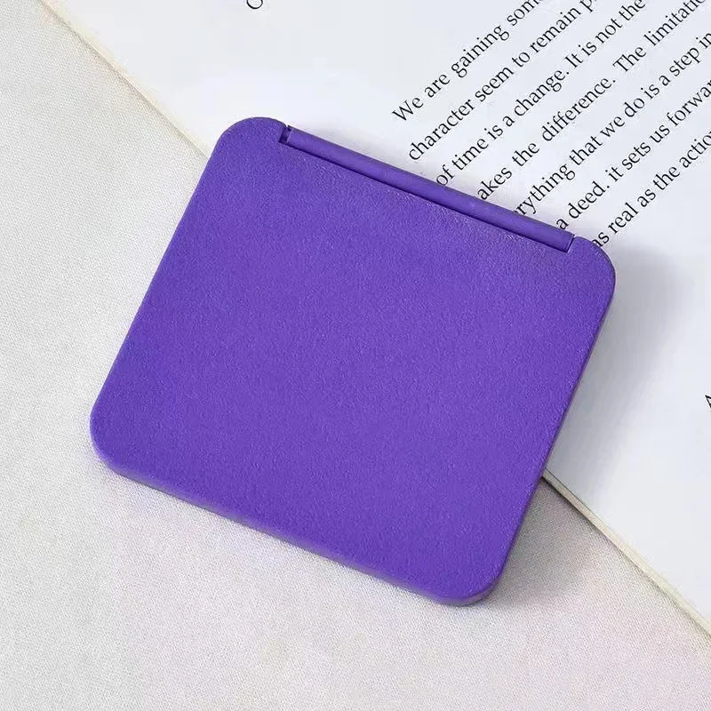 Double-Sided Mini Pocket Makeup Mirror Portable Compact Hand Mirror for Women & Girls Cute Square Design Multiple Colors
