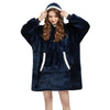 Oversized Sherpa Fleece Hoodie Blanket with Sleeves – Giant TV Pullover Robe with Hood & Pockets