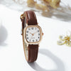 Women's Small 23mm Quartz Watch Leather Strap Arabic Numerals Fashion Wristwatch