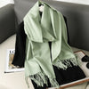 Women’s Long Winter Scarf – Cashmere Blend Shawl Hijab Wrap, Solid Colors, 200×33 cm (79×13 in) – 62 Colors