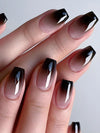 24-Pack Glossy Pink Medium Square Press-On Nails Full-Cover False Nails for Women