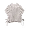 Hollow Knit Bow Pullover - Women's Casual Short-Sleeve Lace-Up Round Neck Sweater