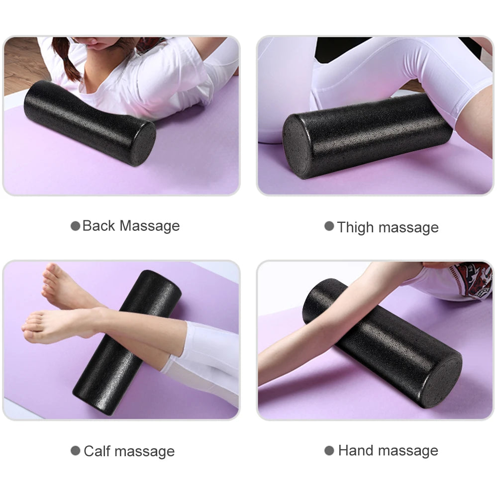 12-Inch (30 cm) High-Density Solid Core Foam Roller — Deep Tissue Back & Muscle Massage for Exercise, Yoga, Recovery