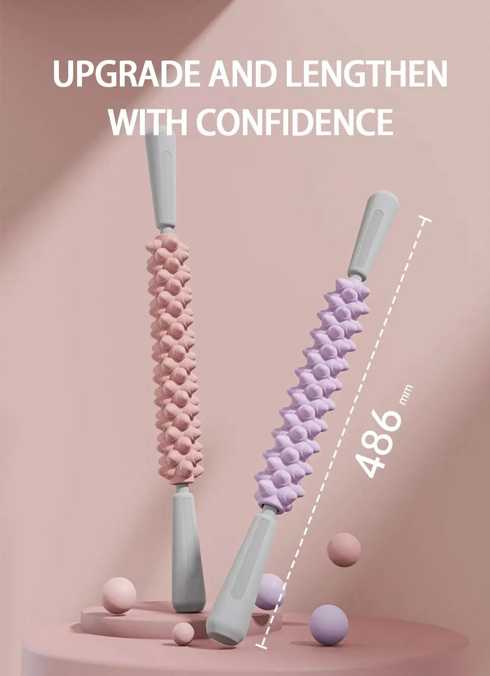 Wolf Tooth Muscle Massage Stick Roller - TPE Deep Tissue Massager for Calves, Thighs, Arms & Forearms, Yoga & Fitness Recovery