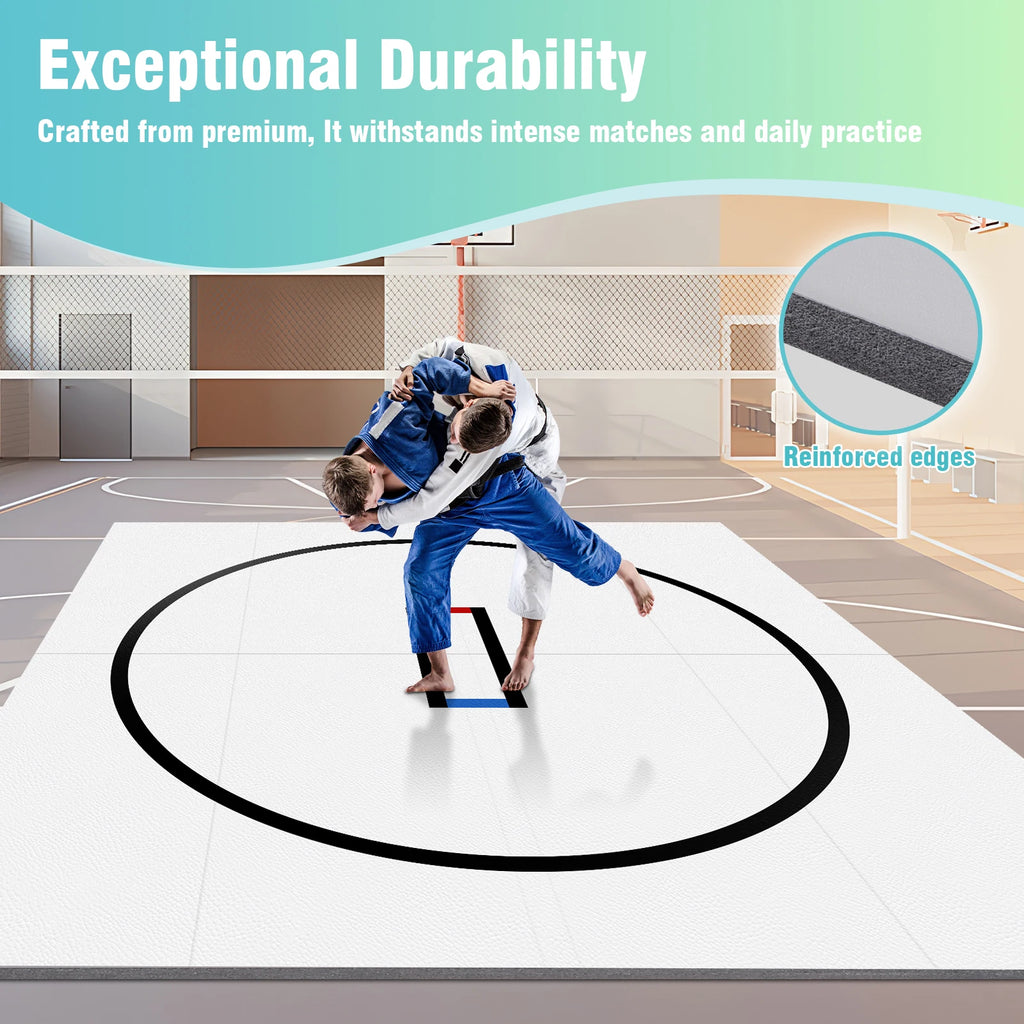 3m x 3m (10ft x 10ft) 30mm (1.18in) Non-Slip Wrestling Mat - Wear-Resistant Jiu Jitsu & Grappling Training Mat