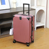 Aluminum Frame Spinner Luggage – Hardside Polycarbonate Suitcase 20/24/26/28 in (50/61/66/71 cm) with Built-in Combination Lock & Leather Trim