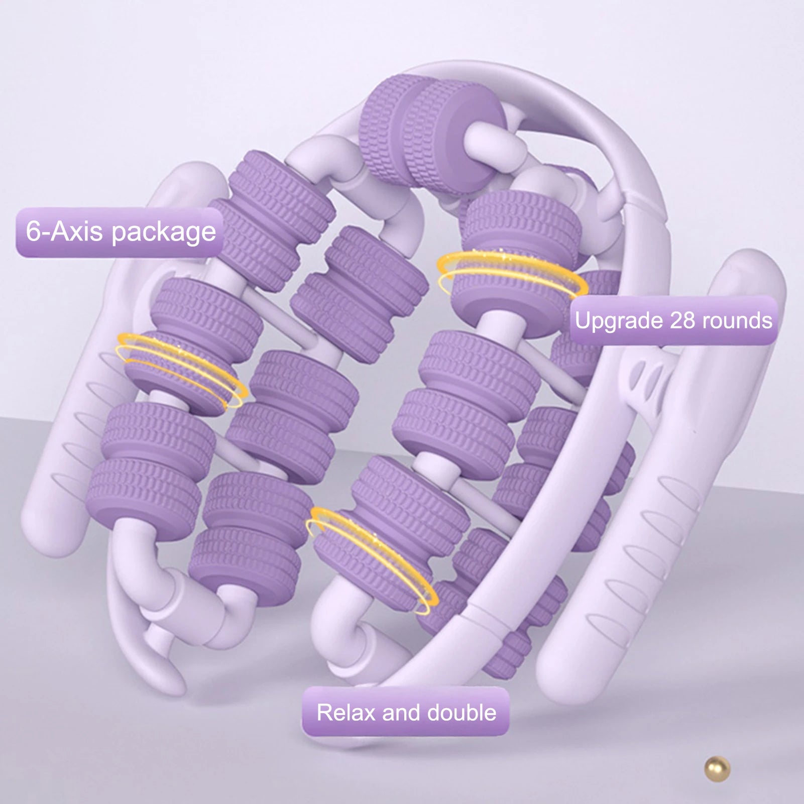 28-Roller Leg Massager Ring – Manual Thigh & Calf Massage Wheel for Muscle Relaxation, Anti-Cellulite Slimming, Portable Yoga Roller (23 x 28 cm / 9.1 x 11.0 in)