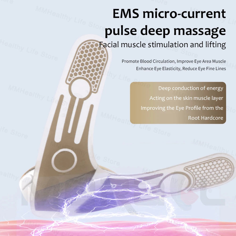 EMS Facial & Eye Massager - Electric Muscle Stimulator for Face Lifting, Wrinkle Reduction & Fatigue Relief