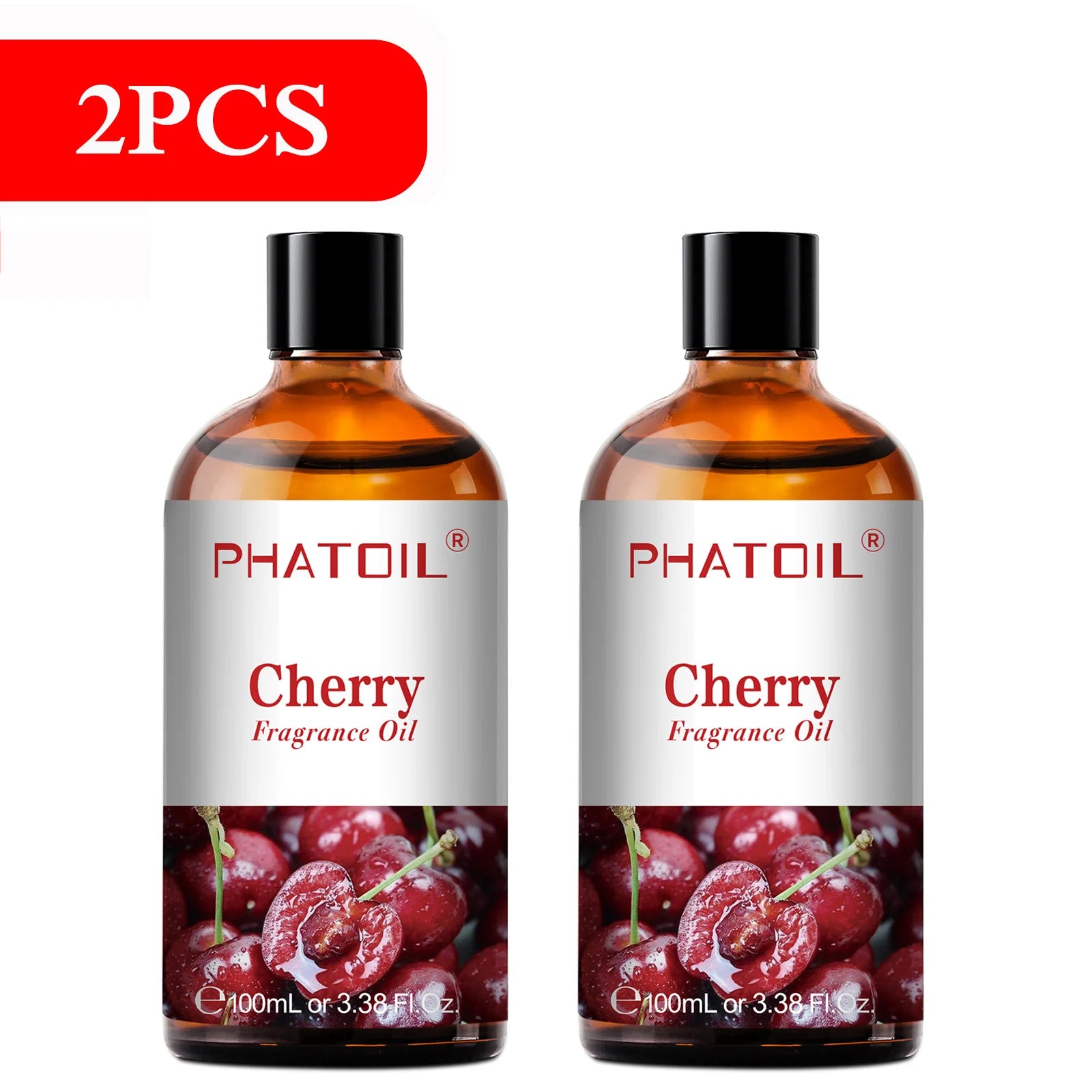 PHATOIL 100ml Aromatherapy Fragrance Oil — Coconut & Vanilla, Strawberry, Cherry, Lemon — 1/2/3-Pack for Diffuser, Candle Making & DIY