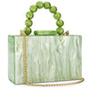 Acrylic Clear Small Square Clutch Bag – Chain Shoulder Evening Bag for Wedding & Party