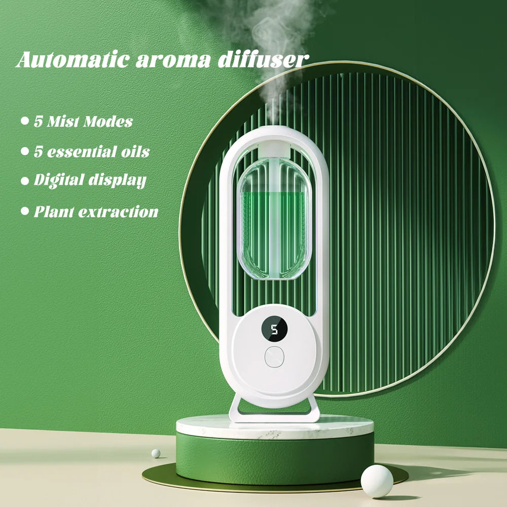 Rechargeable Portable Aroma Diffuser – Essential Oil Aromatherapy Air Freshener with 5 Timed Spray Modes