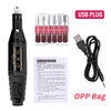 Portable USB Electric Nail Drill Machine – 6-Color Nail Polisher & Sander for Manicure Pedicure, 20,000 RPM, Includes 6 Drill Bits & Sanding Bands