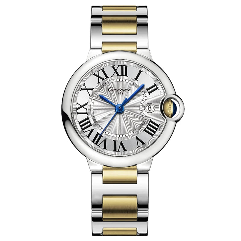 Cardimsir Ballon Bleu 33mm Automatic Women's Watch, Sunburst Dial Sapphire Crystal, 50M Water-Resistant Date