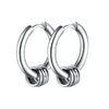 Unisex Gothic Cross Stainless Steel Drop Stud Earrings - Punk Rock Hip Hop Street Jewelry, 1 Pair