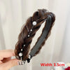 Boho Twist Braided Stretch Headband for Women — Synthetic Braided Hairband (Natural Black, Dark Brown, Light Brown)
