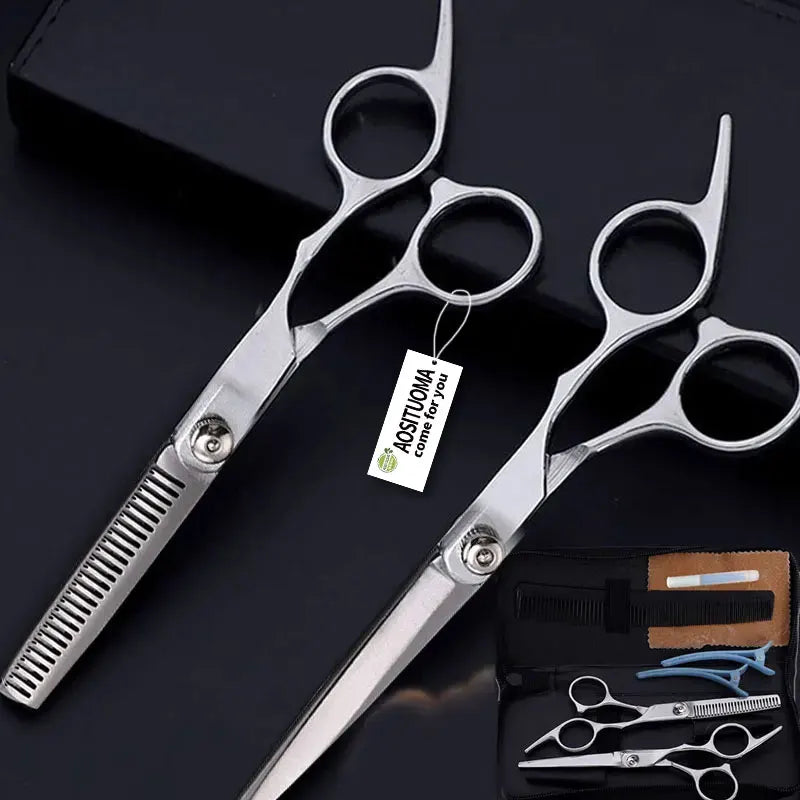 Professional 6-Inch (17 cm) Hairdressing Scissors Set - Barber Thinning and Cutting Salon Shears