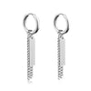 Unisex Gothic Cross Stainless Steel Drop Stud Earrings - Punk Rock Hip Hop Street Jewelry, 1 Pair