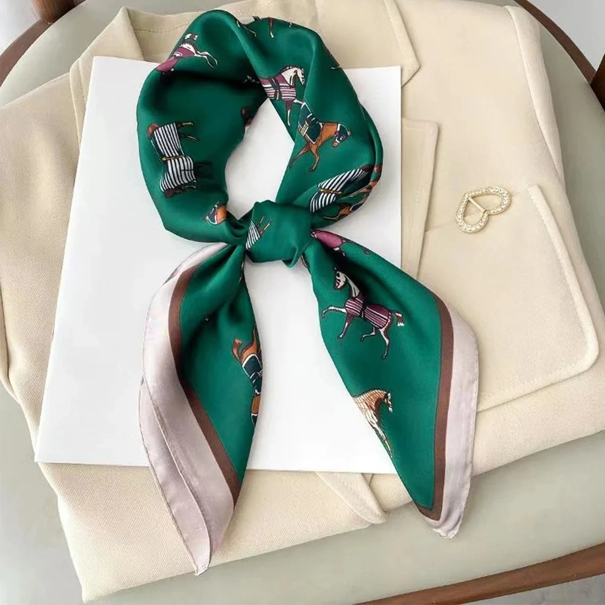 Luxury Silk-Feel 70cm (27.6in) Square Satin Scarf for Women — Neck Tie, Hair Bandana & Headkerchief