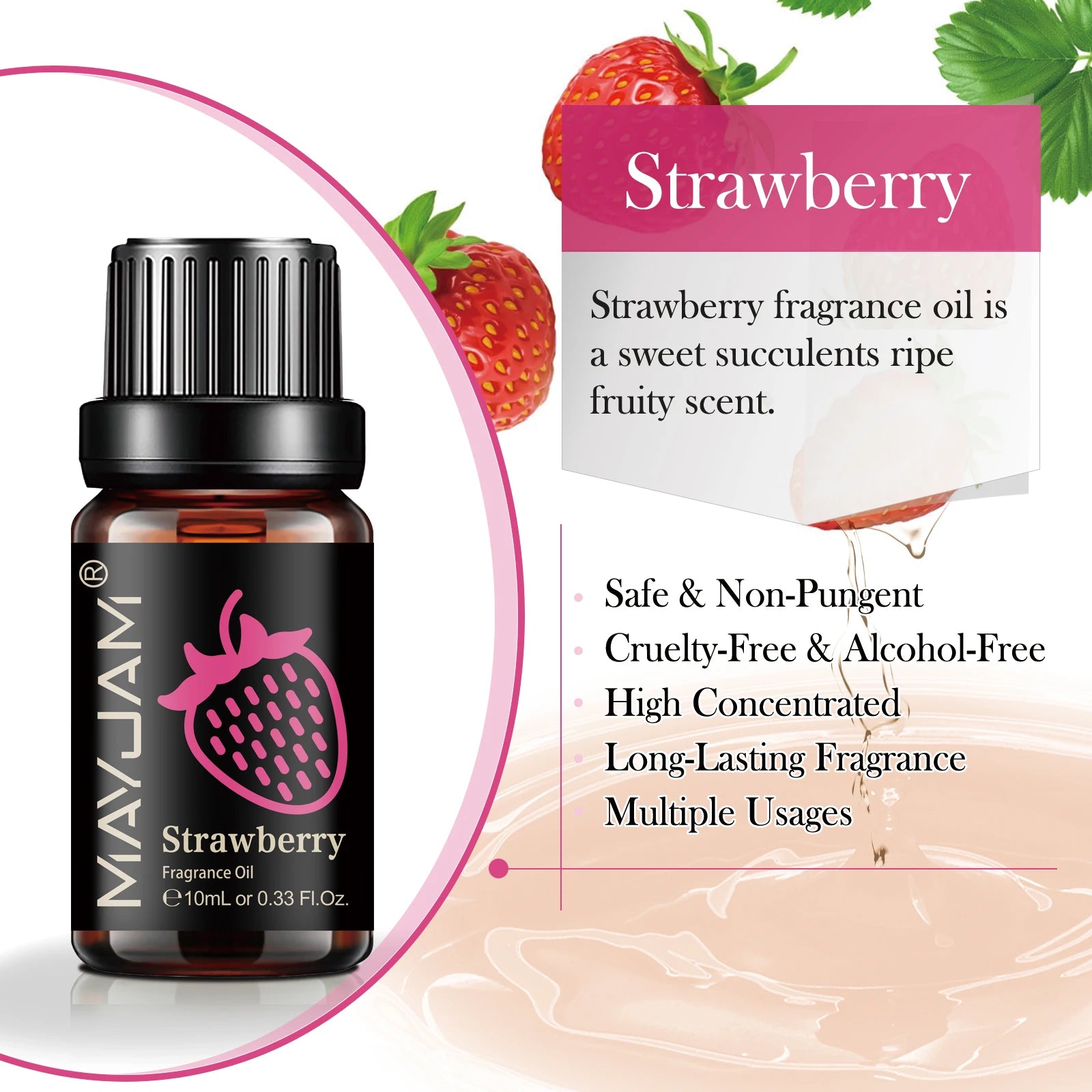 MAYJAM Fruit Fragrance Oil 10ml (0.34 fl oz) – Cherry Banana Papaya Grape Litchi Guava Kiwifruit Pear Fig for Diffuser & Candle