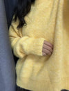 Women’s Plush Knit Pullover – Round Neck Loose Short Warm Sweater, Full Sleeve Autumn/Winter