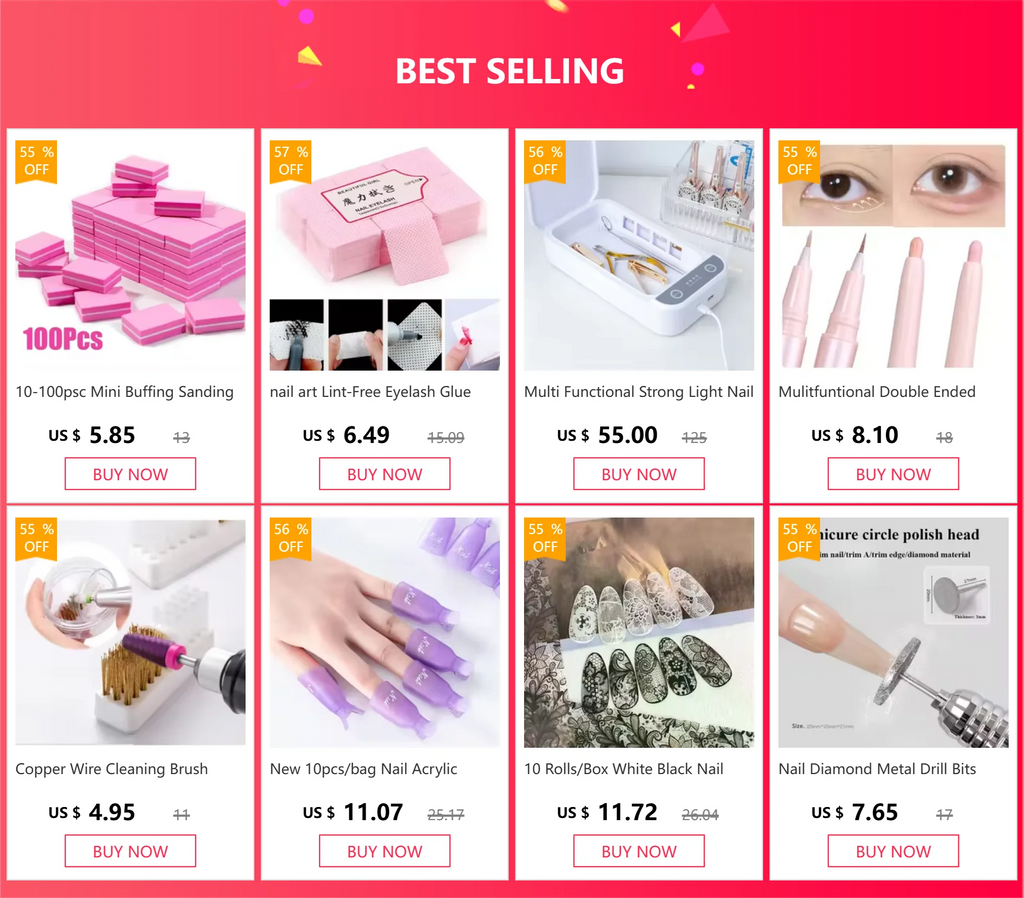 Mini Nail Buffing & Sanding Blocks - 10-100 Pc Pack Nail Buffer Files for Manicure, Pedicure & Nail Art