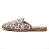 Luxury Women's Summer Low Heel Open-Toe Canvas Sandals Outdoor Beach Slippers