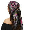 Square Satin Foulard Scarf 90 x 90 cm (35 x 35 in) Neckerchief Bandana Hijab for Women