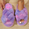 Women's Faux Fur Shearling Slippers — Cozy Indoor Slip-On with Instep & Toe Strap, EVA Sole