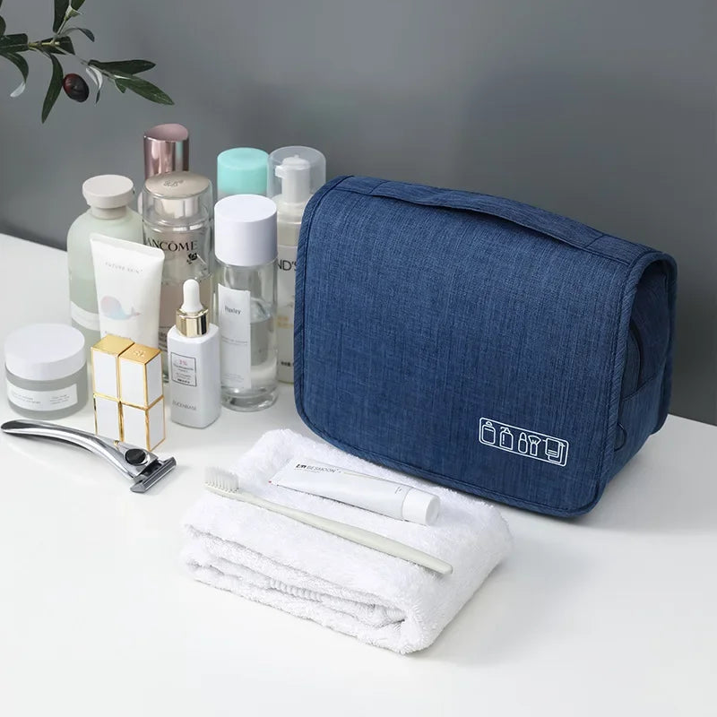 Oxford Fabric Travel Toiletry & Cosmetic Organizer Bag – Waterproof Hanging Wash Pouch, 7.5 in (19 cm)