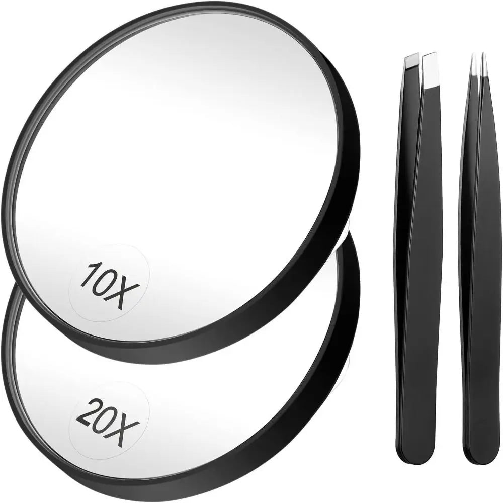 10x 20x 30x Blackhead Magnifying Mirror 3.5in (8.8cm) High-Definition Round Cosmetic Makeup Mirror with Suction Cups