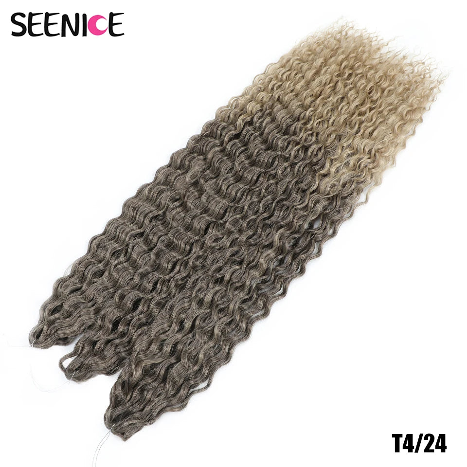 Ariel Water Wave Twist Crochet Braids – Ombre Synthetic Deep Wave Hair Extensions, 22 Inch (55 cm)